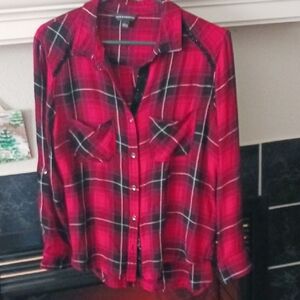Rock & Republic Red Plaid Shirt